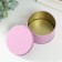 Casket Metal for a candle "Round. Gloss" pink 7.5x7.5x4.5 cm
