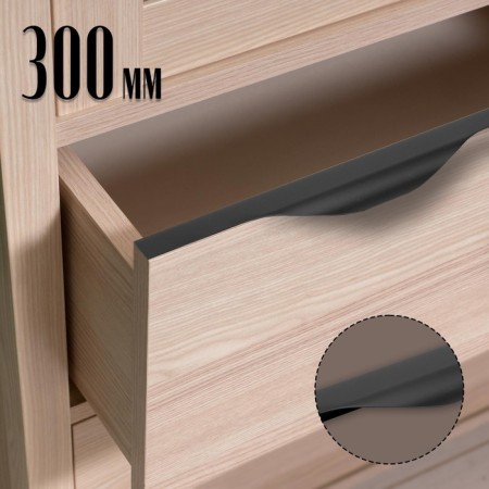 Penfois handle Cappio RP100BL1, L = 300 mm, black color, 4 pcs.