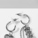 Hanging earrings with rhinestones "Bear" with heart, white color in silver