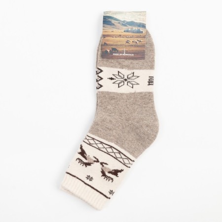 Women's socks from Mongolian wool, gray color, size 23 (34-36)-4