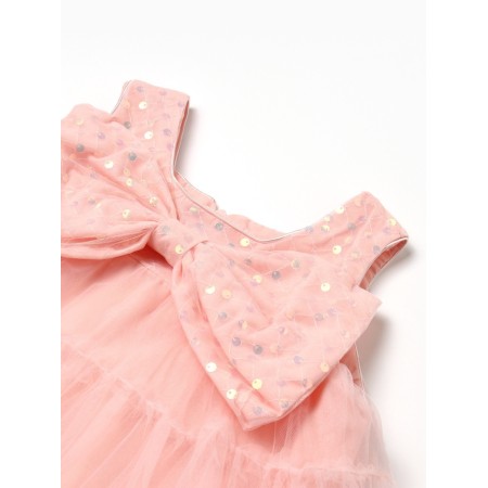 Children's elegant dress KAFTAN Growth 110, peach-8