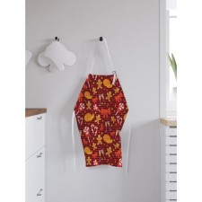 Apron of a kitchen with a “New Year's comfort” photo print, adjustable, size OS