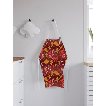 Apron of a kitchen with a “New Year's comfort” photo print, adjustable, size OS