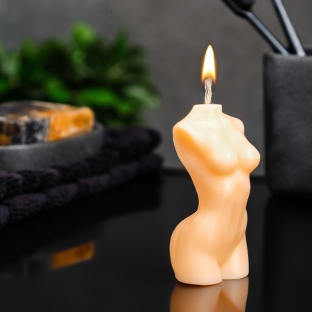 Figure candle "Women's body No. 1" Beige, 9cm