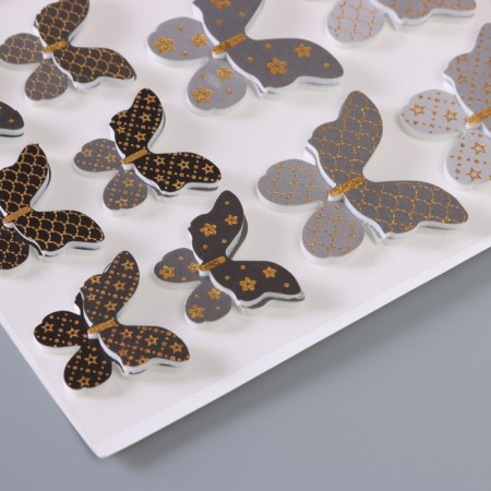 Interior sticker PVC "Roy butterflies" monochrome 26x15.5 cm-1