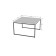 Table Journal Over, 670x670x400, white marble/black