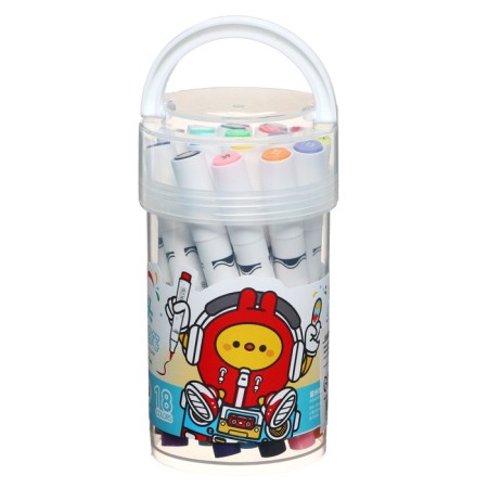 A set of markers, 18 colors, a cystic tip, in a plastic box-4