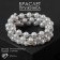 Bracelet-spring "Pearl row" 3 rows, d = 6.5 color white in silver