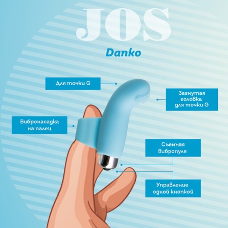 Vibronstat on the finger of Jos Danko for the point G, silicone, blue, 9.5 cm-8