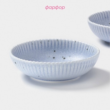 The plates of the deep shares "Coral", d = 18.2 cm, set 2 pcs, porcelain, blue-1