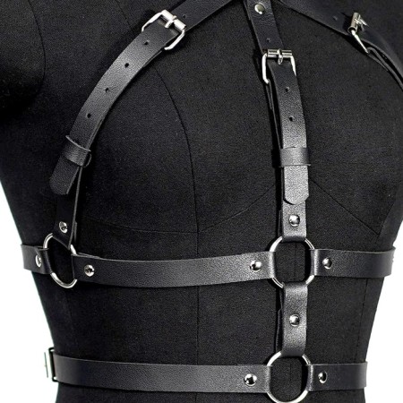 BDSM Podsm Oki, female, on the chest, PU, ​​size OS, black-3