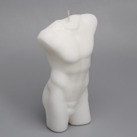 Figure candle "Men's torso", 6x17 cm, white, 6 hours-1