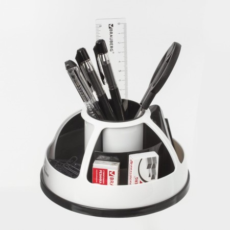 Set a desktop Brauberg, 10 items, rotating, black and white, in a blister-2
