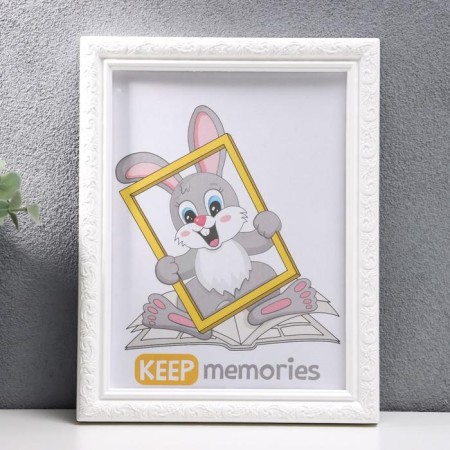 Photo frame plastic L-2 15x21 cm white (plastic screen)-1