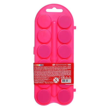 Honey watercolor ZHK "Flower", 12 colors, pink plastic case, without brush-10