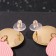 Earrings Metal "Geometry" line, pink color in gold