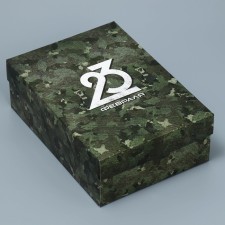 Gift folding box, packaging, “February 23”, 21 x 15 x 7 cm