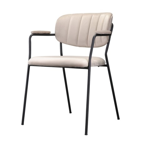 Eirill chair, 530 × 590 × 770 mm, velor, gray-beige color-1