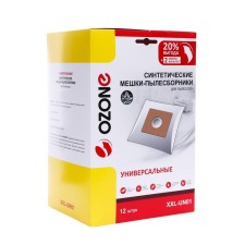 Universal bag-stupor XXL-UN01 Ozone for a vacuum cleaner, flange 100x130, 12 pcs + 2 microns 1049582
