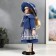 Doll Collectible Ceramics "Stasya in a blue striped dress and blue jacket" 40 cm