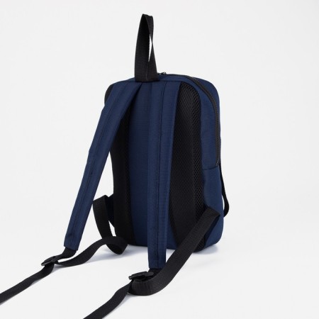 School backpack from textiles on the zipper Textura, 3 pockets, blue color-1
