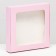 Self -charged box with a pink window, 16 x 16 x 3 cm
