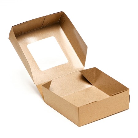 The box is folding, with a window, craft, 11.5 x 11.5 x 4 cm, set 10 pcs.-3