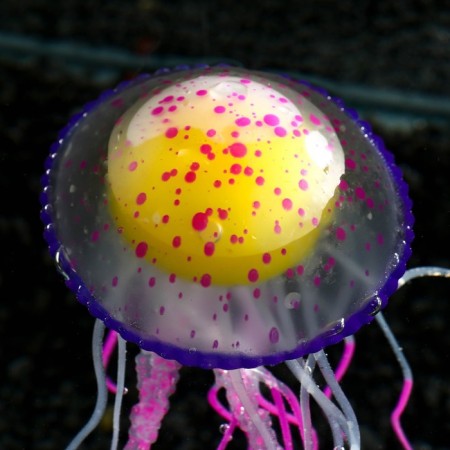 Decor for the Aquarium "Medusa", silicone, with a neon effect, 6.5 x 6.5 x 11.5 cm, violeto 71088-5