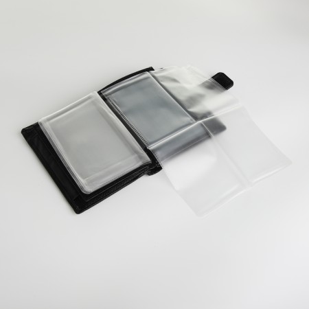 Male purse on magnet 3 in 1, department for auto documents, passports, black color-7