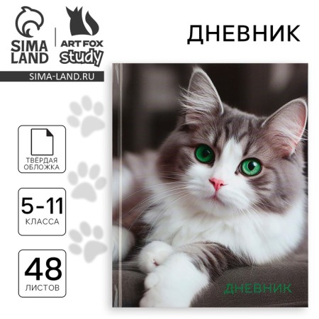 School diary 5-11 grade, in a solid cover, 48 liters. "Cat"