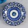 Plate of the Rishtan ceramics "Flowers", blue, embossed, 17cm