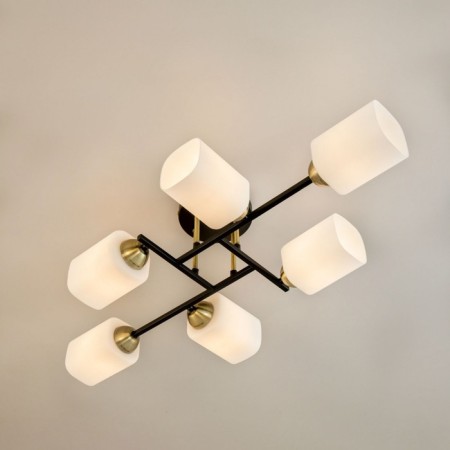 Ceiling chandelier Citilux "Henry" CL130265, 79.5x42x1.5 cm, 6x75W, E27, Black Color Black-9