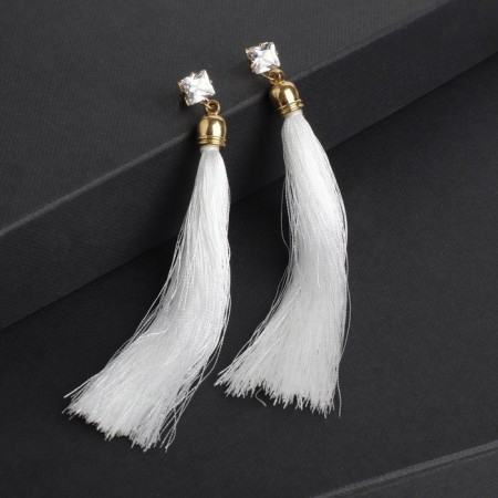 Earrings Assorted "hands" rectangle, milk color, l brush 9 cm-2