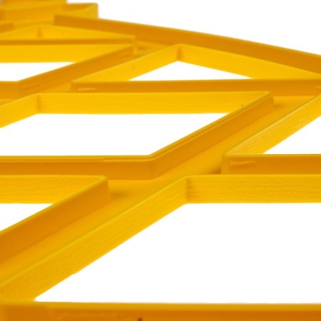 Decorative fence, 35 × 232 cm, 4 sections, plastic, yellow, Modern, Greengo-9