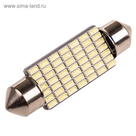Car lamp SkyWay T11 (C5W), 12 V, 49 SMD, 1-Cont., 41 mm, trick, white, 1 pc