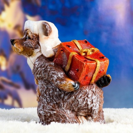 Figure "Mishka New Year with a gift" 28x26cm-3