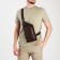 Male sling bag made of artificial leather, dark brown color