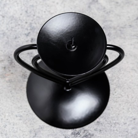 Glamur candlestick metal per 1 candle, 9x10.2 cm, black-3