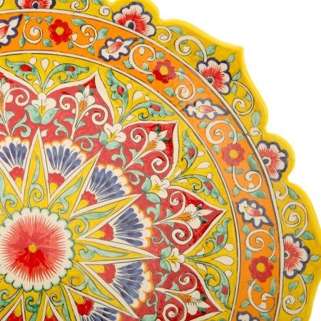 Largan Rishtan ceramics "Flowers", 40 cm, red mix, corrugated-3