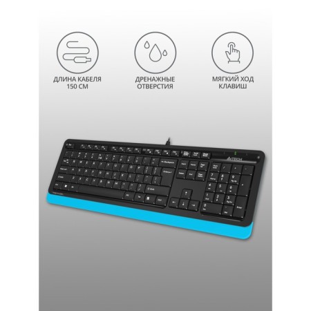 Keyboard A4Tech FSTYLER FK10 Black/Blue USB-2
