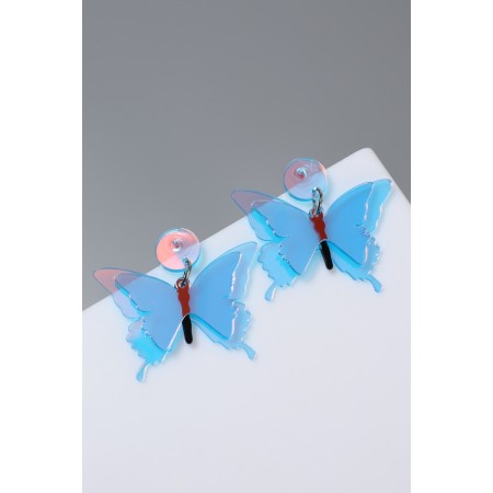 Acrylic earrings "radiance" butterflies, blue color-3