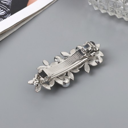 Halfish hairpin "Dilis" Flowers, 6 cm, silver-1