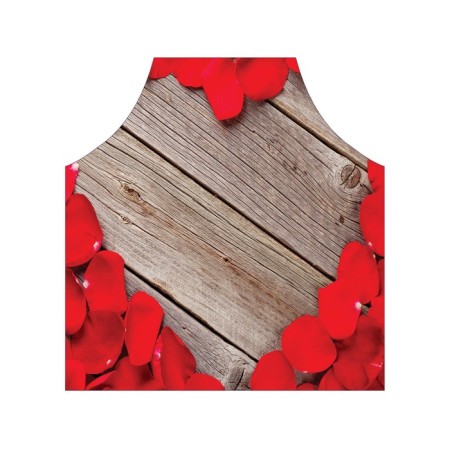 Apron kitchen with a photographic priorter "heart from roses", adjustable, size OS-2