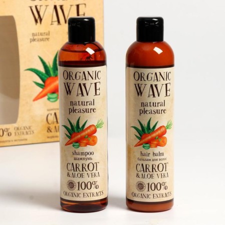Gift set of Carrot & Aloe Vera: Shampoo, 250 ml + hair balm, 250 ml-1