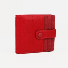 Women's wallet on the button, red color