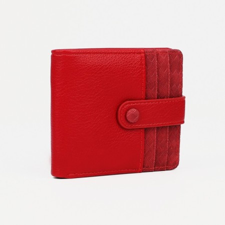 Women's wallet on the button, red color
