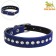 Collar "velvet and rhinestones", 31 x 1.3/2 cm, Osh 22-28 cm, blue
