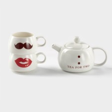Ceramic tea set “Tea for two”, 3 subjects: kettle 400 ml, 2 cups 200 ml
