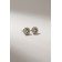 Earrings "Pusets" steel, crystal, white color in silver