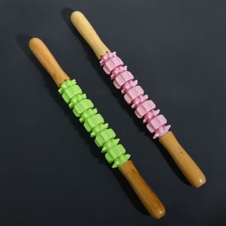 Massage "Skating", universal, 37.5 × 4 cm, wooden, 11 wheels, color mix-7
